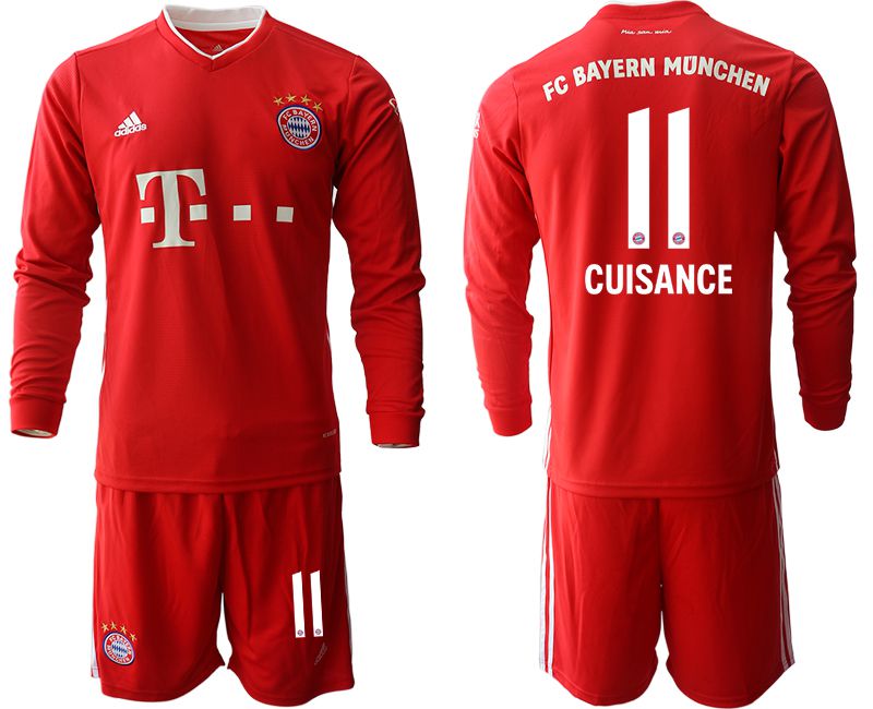 Men 2020-2021 club Bayern Munich home long sleeves #11 red Soccer Jerseys->bayern munich jersey->Soccer Club Jersey